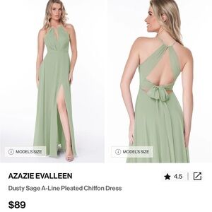 Azazie bridesmaids dress dusty sage